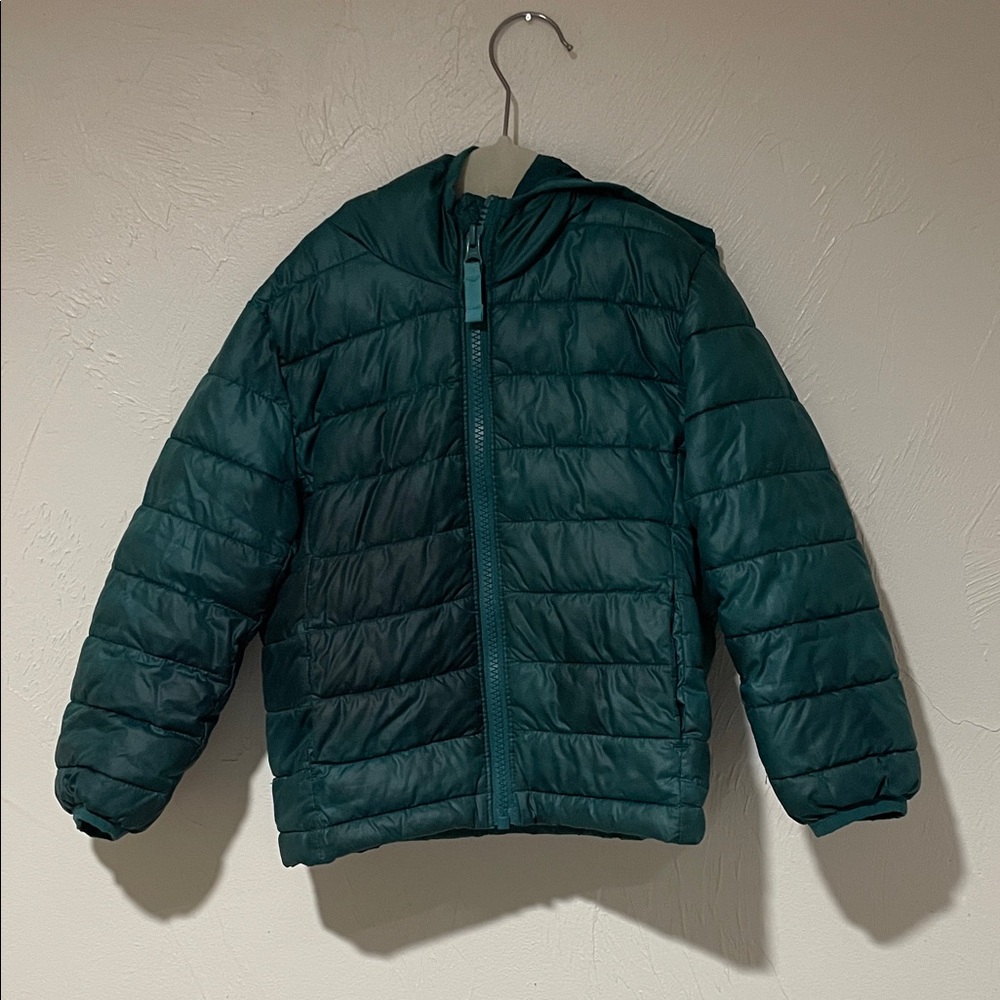 Green Puffer Jacket spruce primary 3T